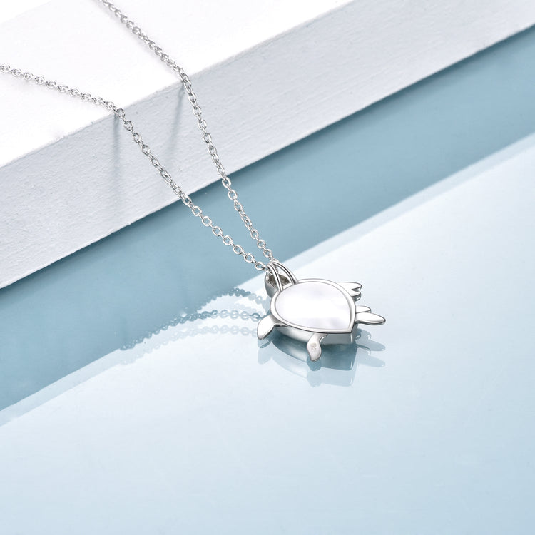 925 Sterling Silver Turtle And Baby Turtle Necklace - onlyone