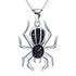 925 Sterling Silver Halloween Black Spider Necklace - onlyone