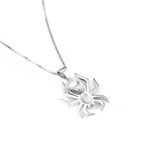 925 Sterling Silver Halloween Black Spider Necklace - onlyone