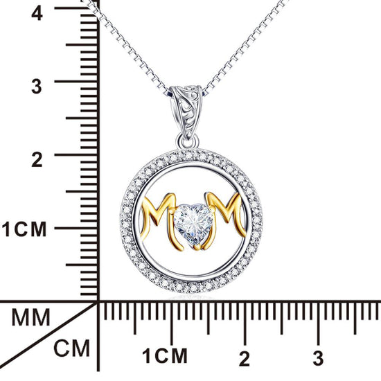 925 Sterling Silver Women Heart Pendant Necklace Gift For Mom - onlyone