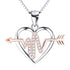 925 Sterling Silver Heartbeat Arrow Pendant Necklace - onlyone