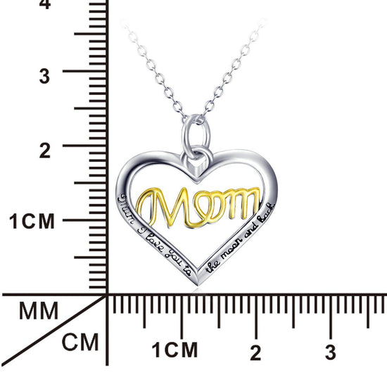 925 Sterling Silver Women Heart Pendant Necklace Gift For Mom - onlyone