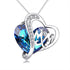 925 Sterling Silver Swarovski Crystals Heart Pendant Necklace Gift For Mom - onlyone