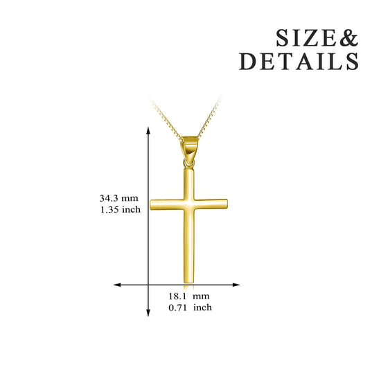 925 Sterling Silver Gold Cross Necklace For Women - onlyone