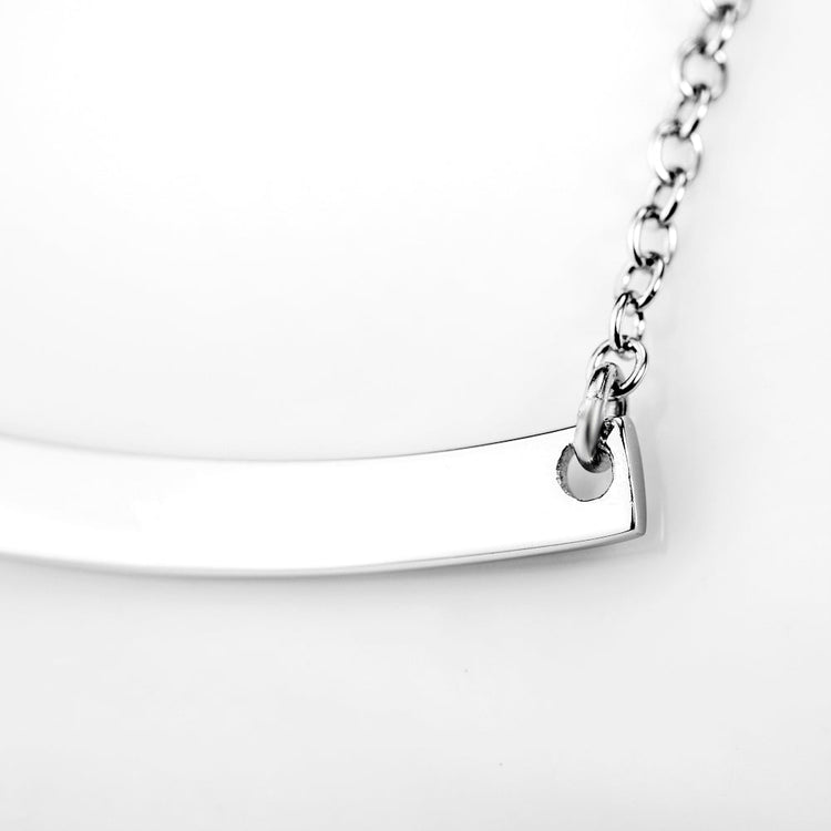 925 Sterling Silver Horizontal Bar Arch Pendant Sports Necklace - onlyone