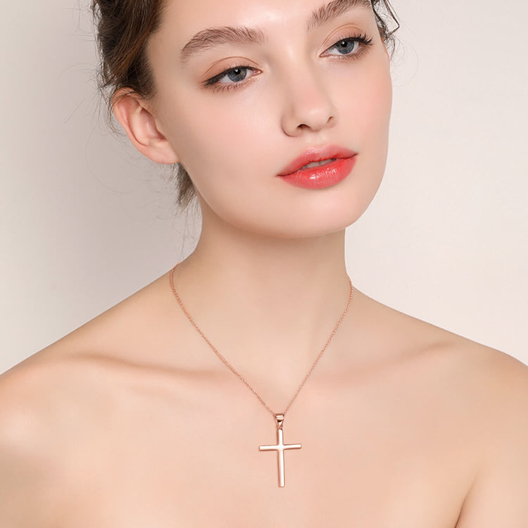 925 Sterling Silver Gold Cross Necklace For Women - onlyone