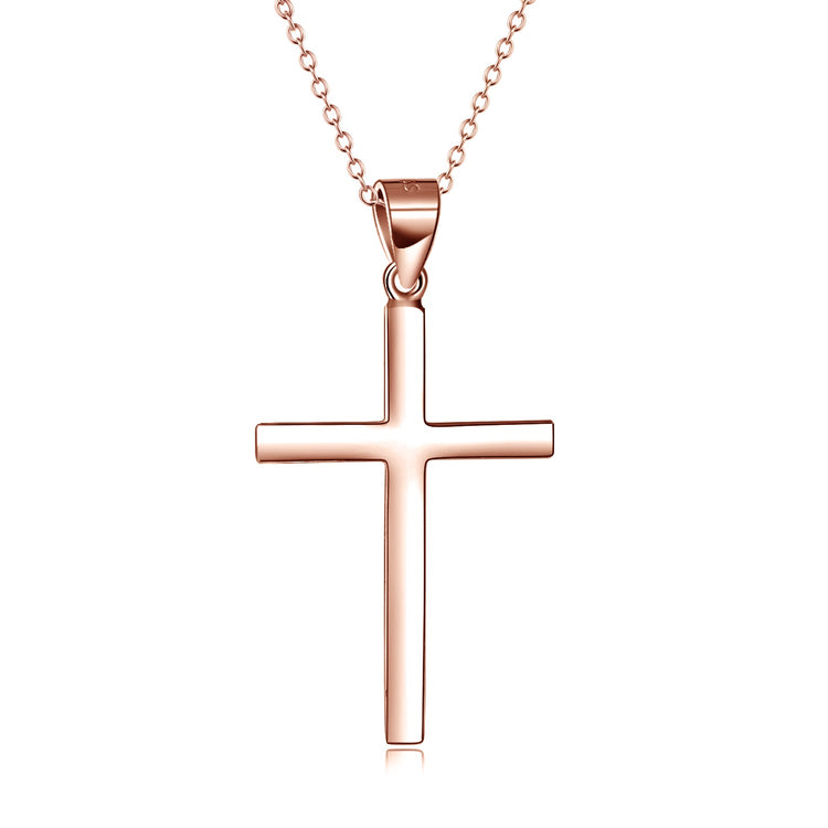 925 Sterling Silver Gold Cross Necklace For Women - onlyone