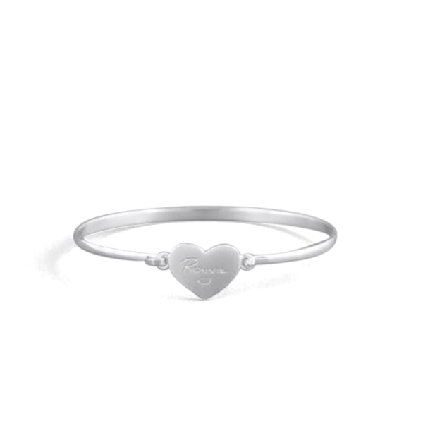 925 Sterling Silver Personalized Love Heart Signature Bangle - onlyone