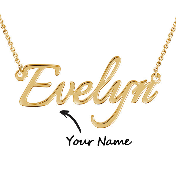 "Evelyn"Style 14K Gold Personalized Name Necklace Adjustable 16" - 20"  White Gold /Yellow Gold/Rose Gold - onlyone