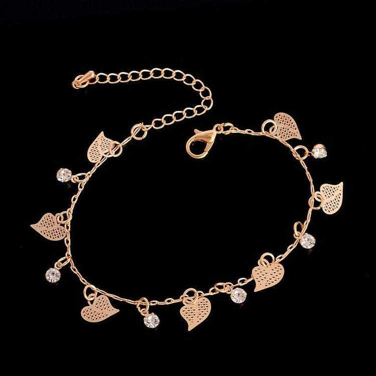 925 Sterling Silver Gold Hollow Out Butter Anklet - onlyone