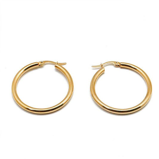 Classic Diameter Huggie Hoop Earrings Gold Plated - onlyone