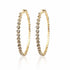 Big Large Gold Plated Crystal Diamond Hoop Earrings - onlyone