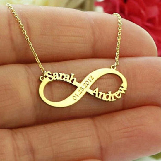 925 Sterling Silver Infinity Name Necklace Nameplate Necklace - onlyone