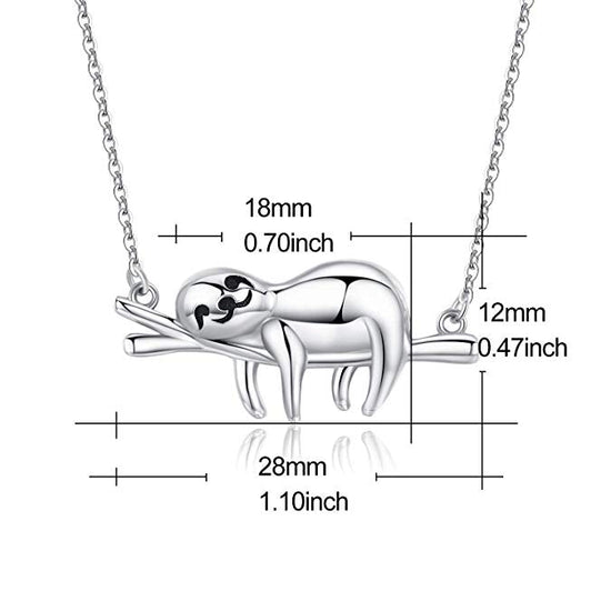 925 Sterling Silver Lazy Sloth Fashion Necklace. - onlyone