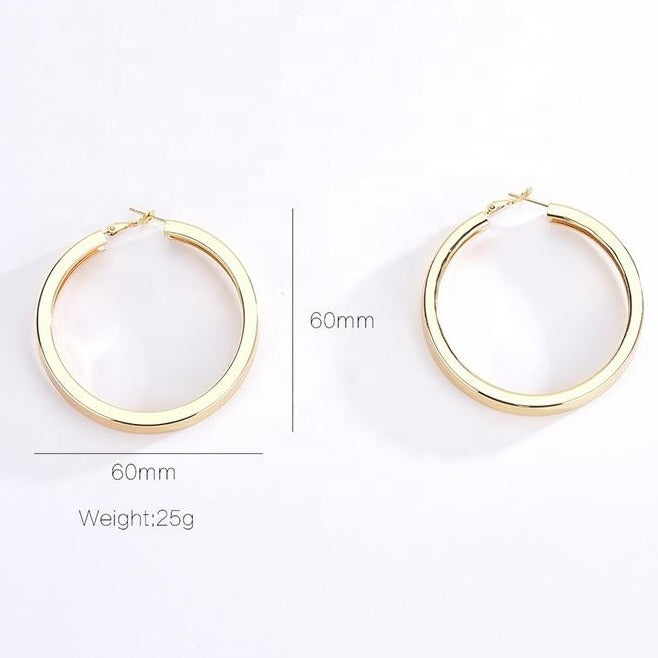 Gold Polished Hoop Earring - onlyone