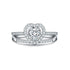 925 Sterling Silver Heart Halo Ring Cubic Zirconia Wedding Set - onlyone