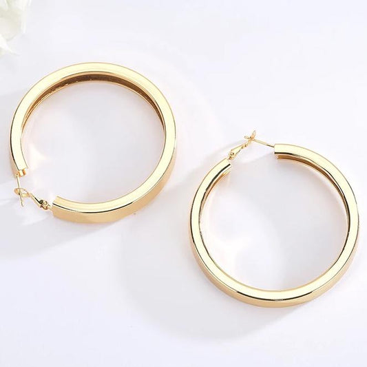 Gold Polished Hoop Earring - onlyone