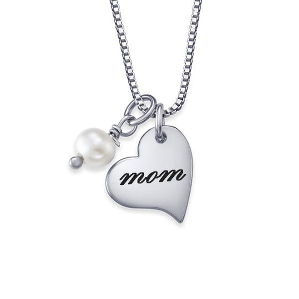 925 Sterling Silver Heart Name Necklace, Gift For Mom - onlyone