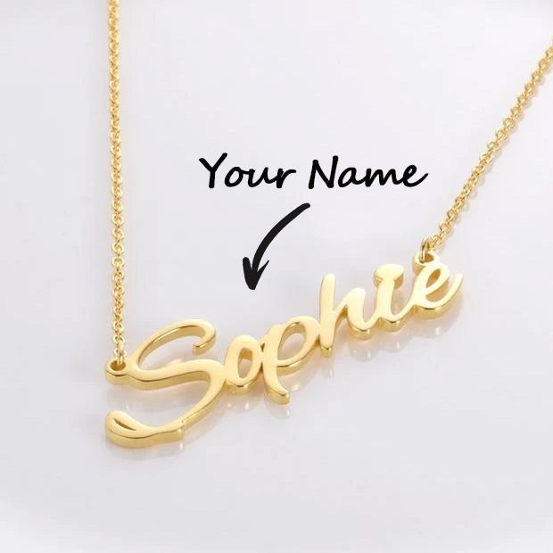 925 Sterling Silver "Sophie" Style Custom Name Necklace Nameplate Necklace - onlyone