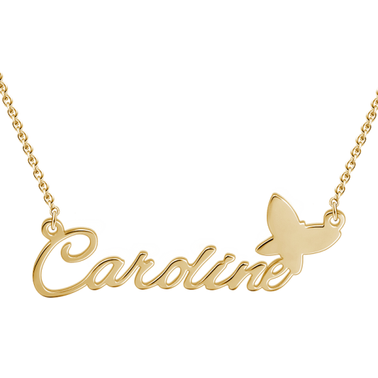 925 Sterling Silver Custom Caroline Name Necklace Nameplate Necklace - onlyone