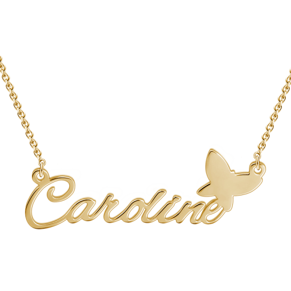 925 Sterling Silver Custom Caroline Name Necklace Nameplate Necklace - onlyone