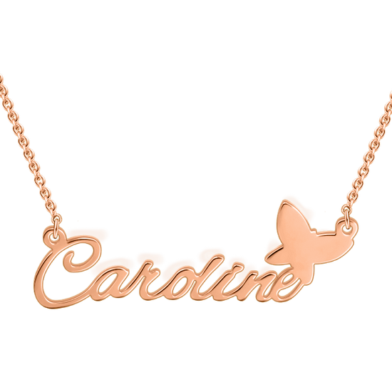 925 Sterling Silver Custom Caroline Name Necklace Nameplate Necklace - onlyone