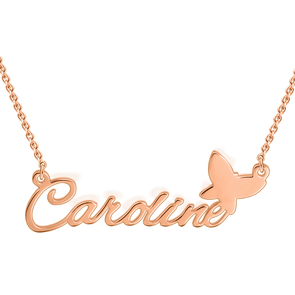 925 Sterling Silver Custom Caroline Name Necklace Nameplate Necklace - onlyone