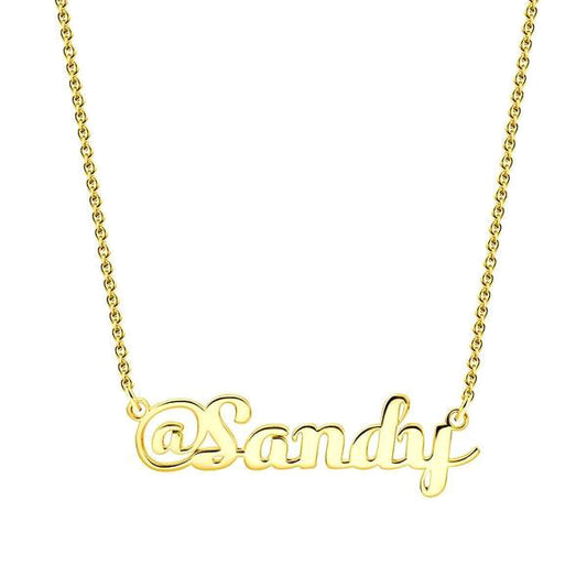 925 Sterling Silver Custom Sandy Name Necklace Nameplate Necklace - onlyone