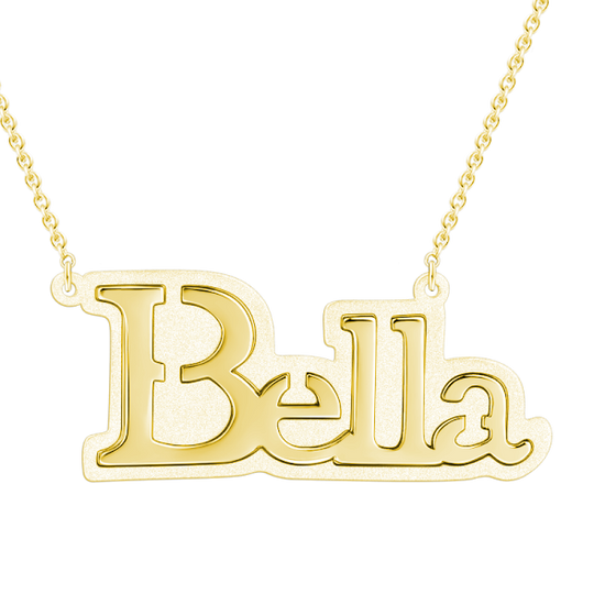 925 Sterling Silver Bella Style Custom Name Necklace Nameplate Necklace - onlyone