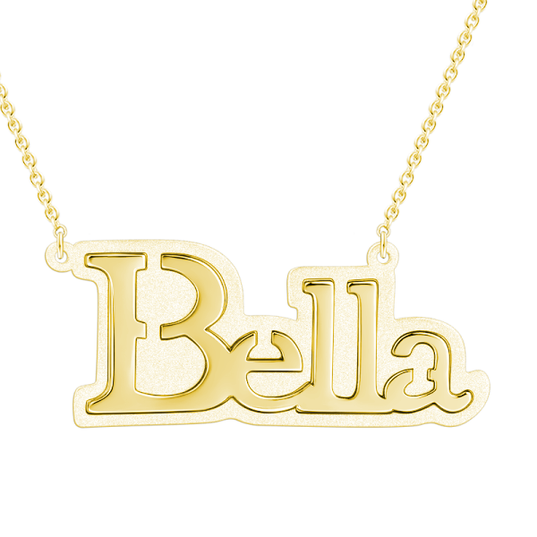 925 Sterling Silver Bella Style Custom Name Necklace Nameplate Necklace - onlyone