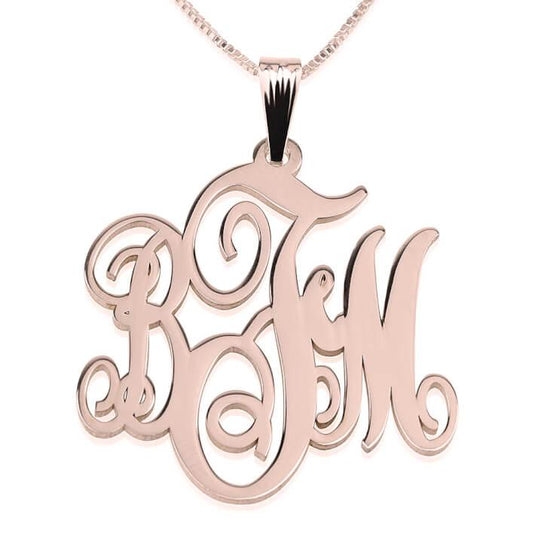 925 Sterling Silver  Classic Monogram Necklace - onlyone