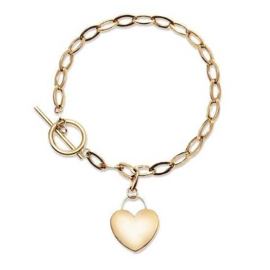 14K Gold Personalized Heart Tag Bracelet - onlyone