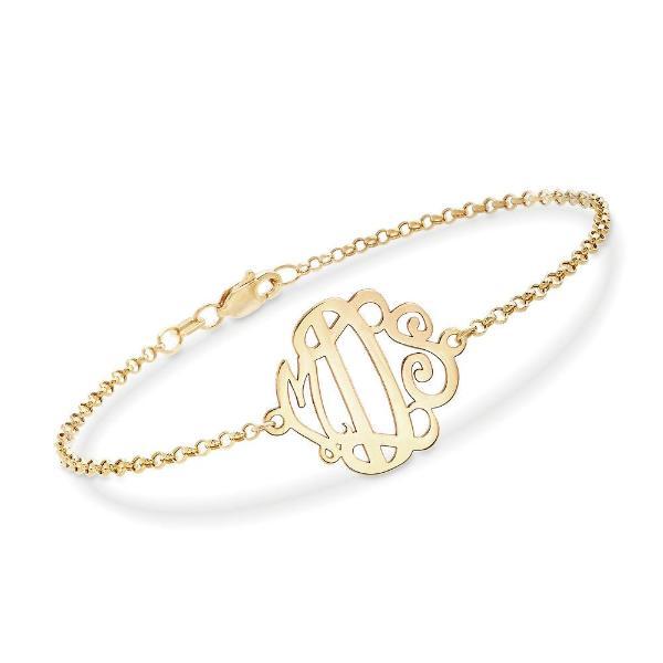 925 Sterling Silver Personalized Monogram Bracelet Length 6â€?7.5â€?- onlyone