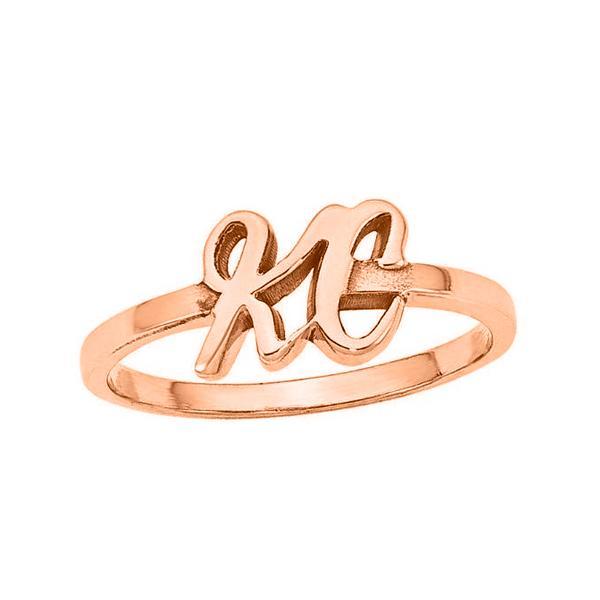 925 Sterling Silver Personalized Initial Ring