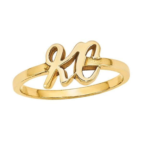 925 Sterling Silver Personalized Initial Ring - onlyone