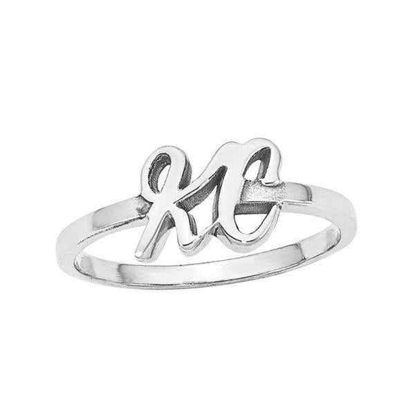 Bague initiale personnalisée en argent sterling 925