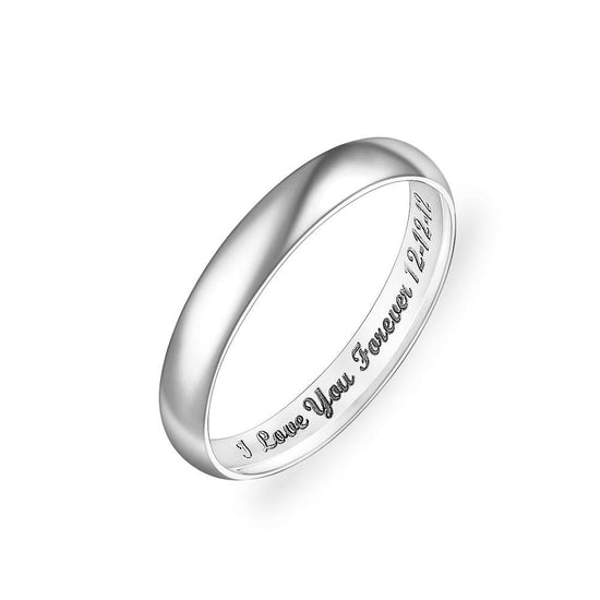 925 Sterling Silver Personalized Low Dome Engraved Ring - onlyone