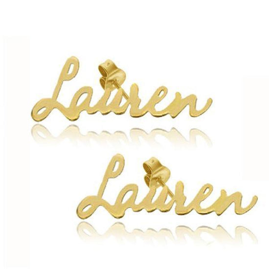 14K Gold Personalized Name Earring - onlyone