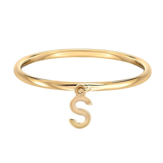 925 Sterling Silver Personalized Mini Stackable Initial Ring - onlyone