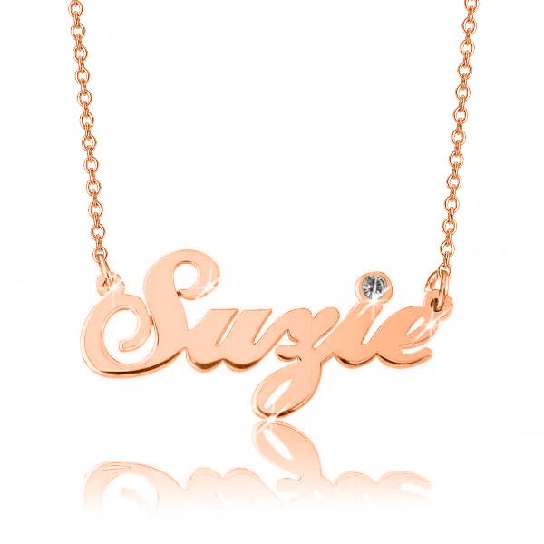 14K Gold Personalized Swarovski Name Necklace  Adjustable 16" - 20" - onlyone