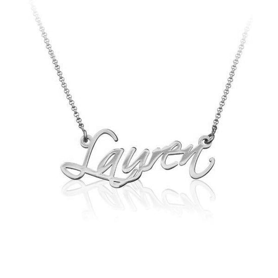 925 Sterling Silver Custom Lauren Name Necklace Nameplate Necklace - onlyone