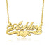 14K Gold Personalized Name Necklace With Heart Adjustable 16" - 20" - onlyone