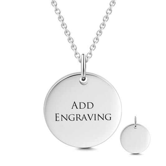 925 Sterling Silver Engraved Hang Tag Coin Necklace Inspirational Gift, Back To School Gift Necklace - onlyone