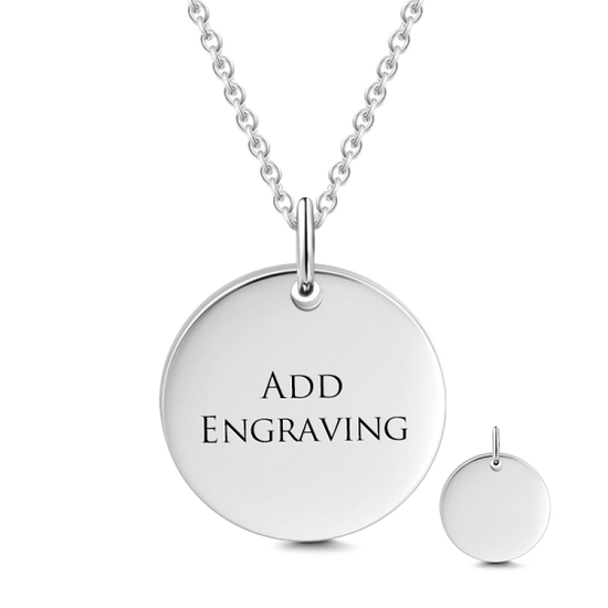 925 Sterling Silver Engraved Hang Tag Coin Necklace Inspirational Gift, Back To School Gift Necklace - onlyone