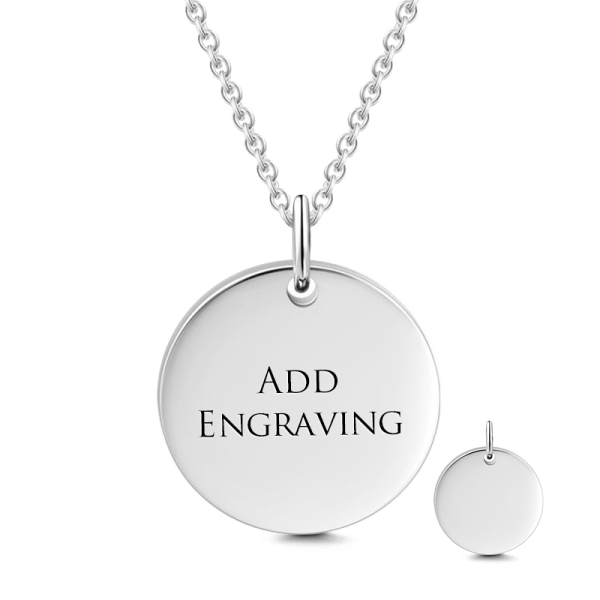 925 Sterling Silver Engraved Hang Tag Coin Necklace Inspirational Gift, Back To School Gift Necklace - onlyone