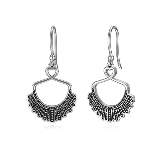 925 Sterling Silver Dissent Collar Dangle Earrings