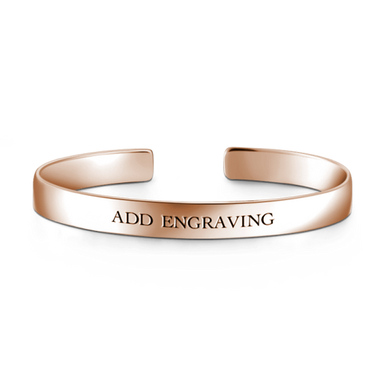 925 Sterling Silver Personalized Engraved Large Cuff Inspirational Bracelet - onlyone