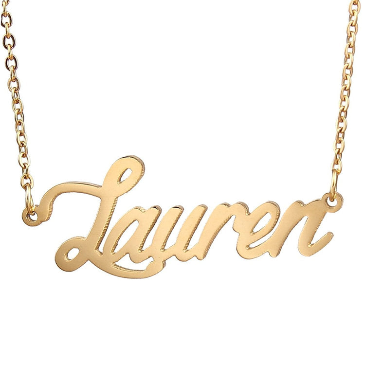 Collier avec nom personnalisé de style "Lauren" en argent sterling 925