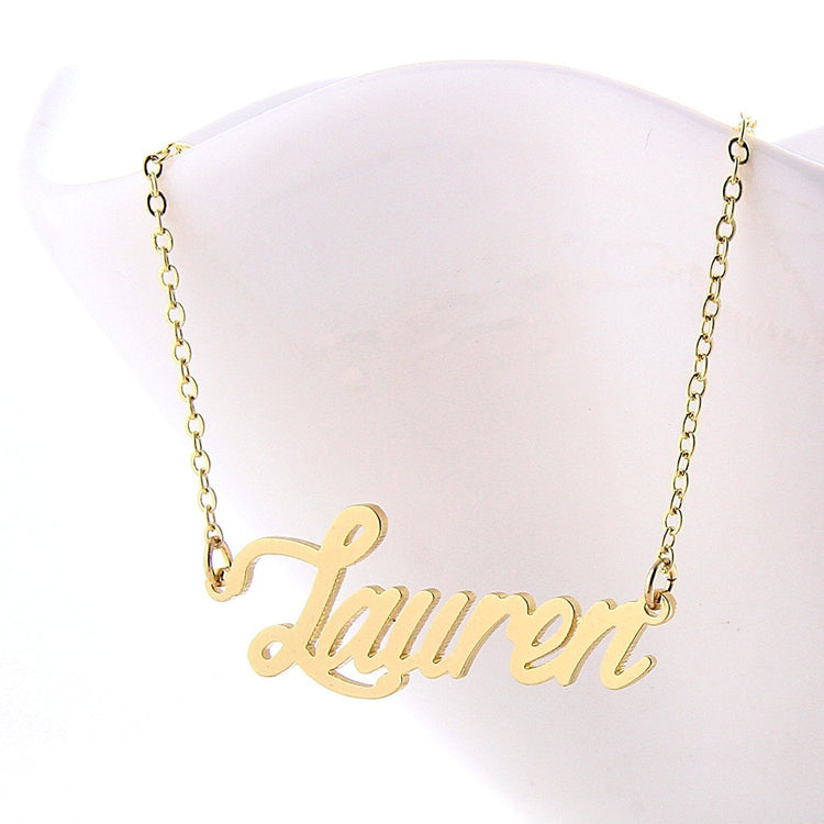 Collier avec nom personnalisé de style "Lauren" en argent sterling 925