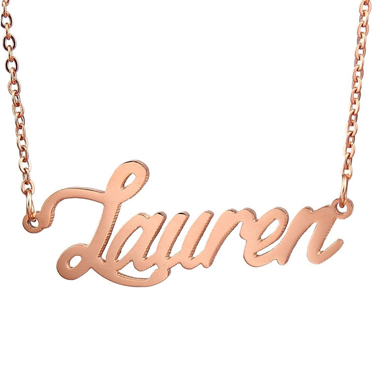 Collier avec nom personnalisé de style "Lauren" en argent sterling 925